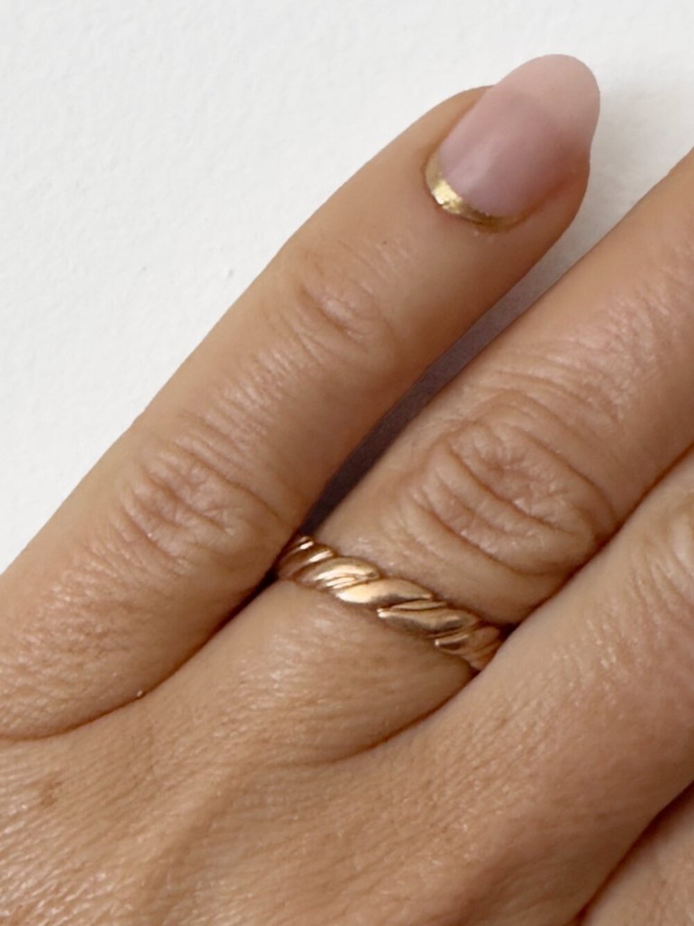 Vintage Soviet 583 Rose Gold Braided Band Ring - Picture 2 of 6